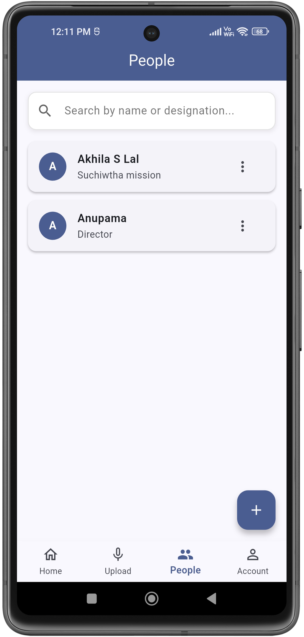 ScribeAI List of Participants  screen